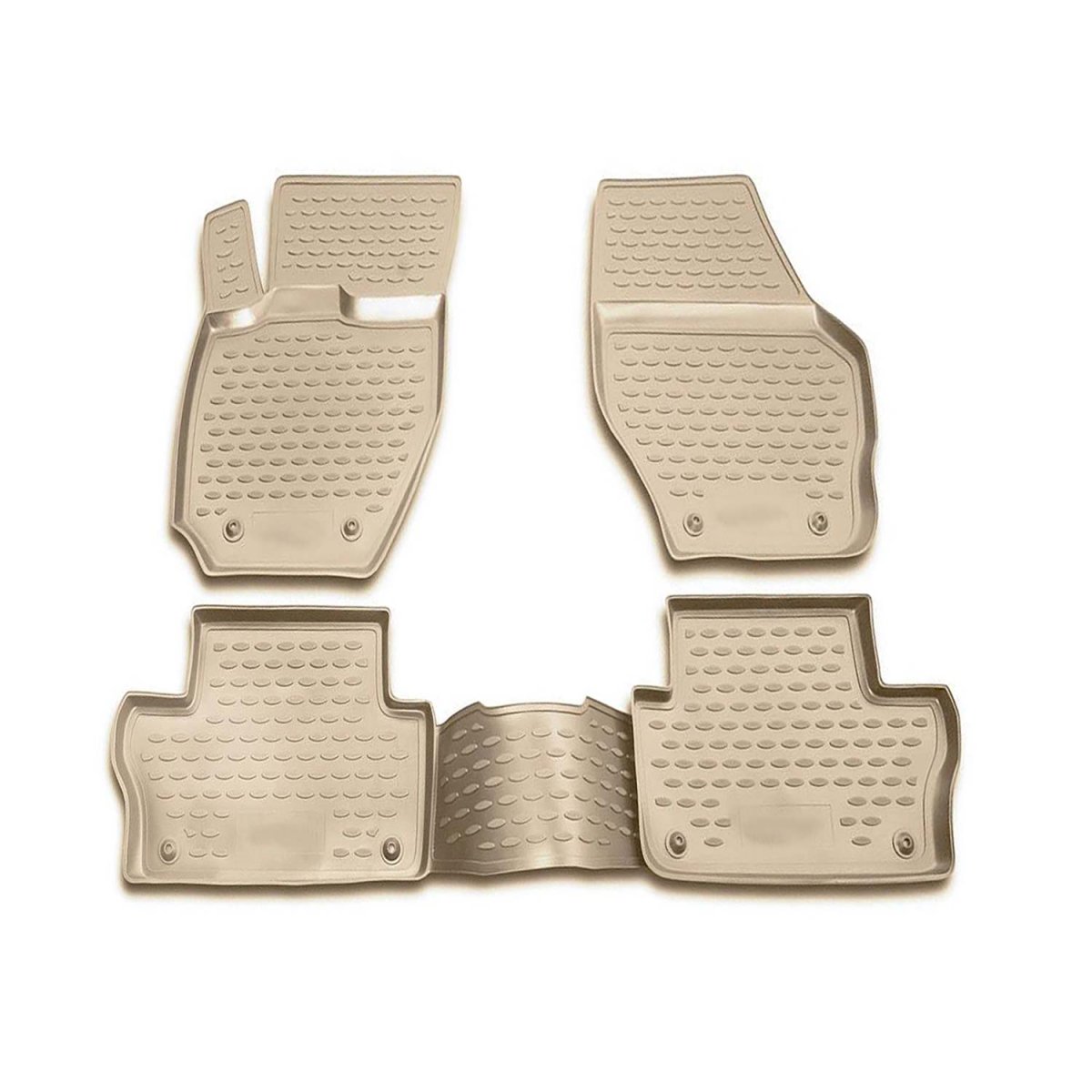 Volvo XC60 Floor Mats - Omac - Rubber TPE 4 Pcs - Beige - 2010-2017